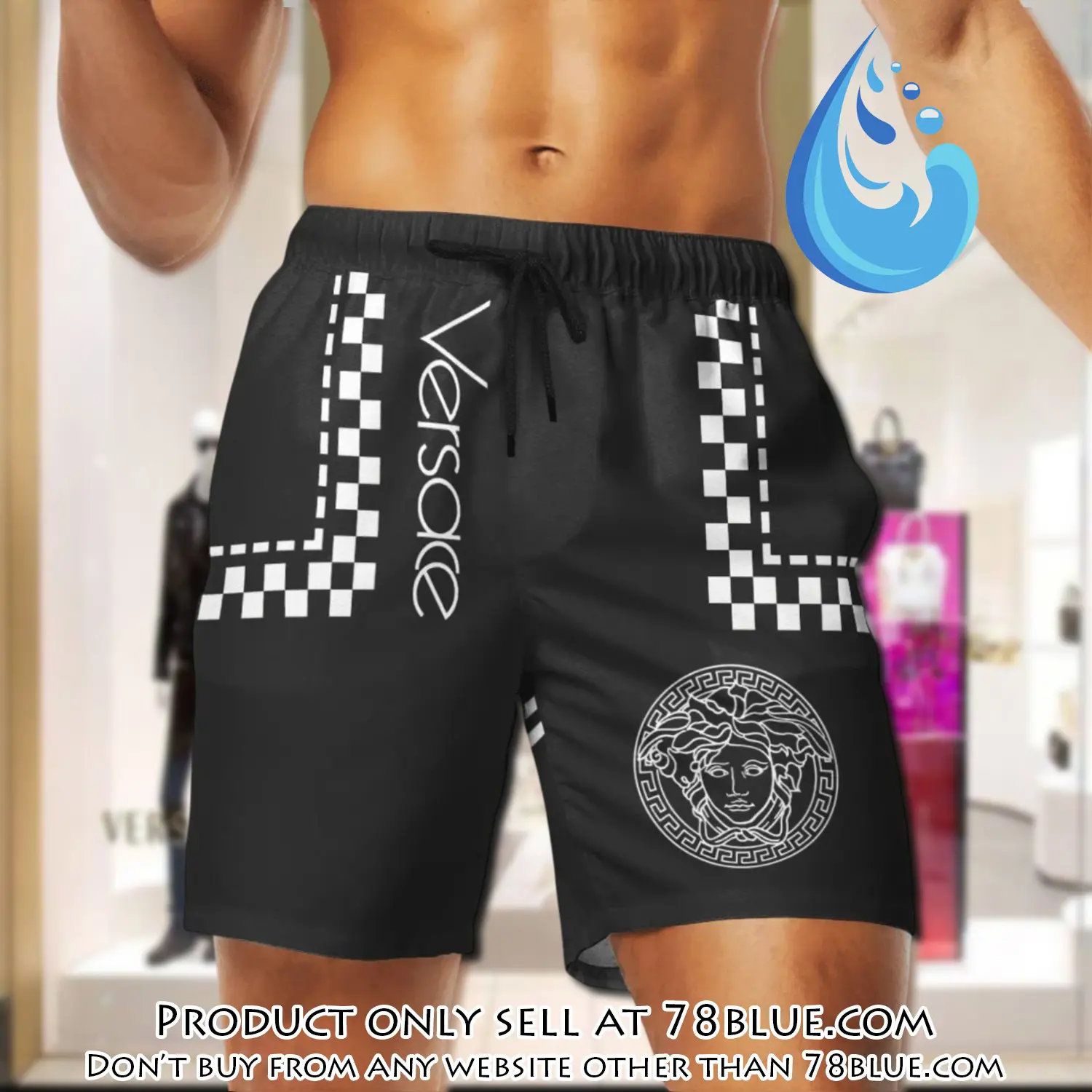 Versace medusa black white luxury brand premium fashion shorts for men 78b0708422